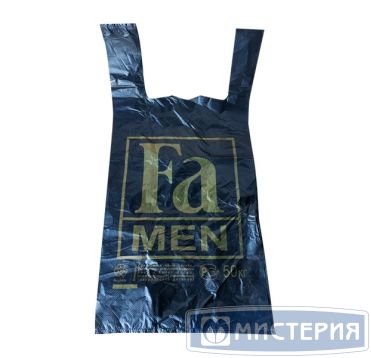 Пакет "Майка" [300+160]х550 мм, диз. "Fa", черн., ПНД, 100 шт/упак 20 упак/кор РОССИЯ