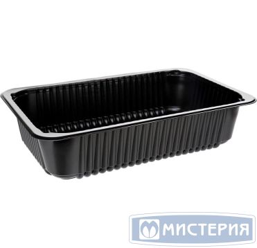 Контейнер 500 мл 1-секц. 186х132х37 мм, серия 186, без крышки, черн., ПП, 100 шт/упак 500 шт/кор РОССИЯ К 186-500