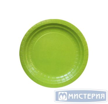 Тарелка одноразовая мелкая d180 мм, диз. "Цвет лайма", карт. лам., 6 шт/упак "МИСТЕРИЯ" 432 шт/кор РОССИЯ