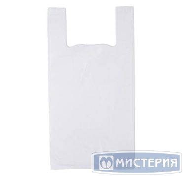 Пакет "Майка" [300+160]х600 мм 20 мкм, бел., ПНД, 100 шт/упак 10 упак/кор РОССИЯ