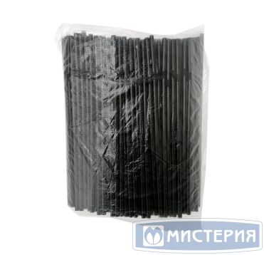 Трубочки для коктейлей 210 мм, d5 мм, черн., пласт. с гофроизгибом, 250 шт/упак 48 упак/кор БЕЛАРУСЬ -