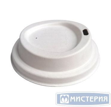 Крышка для стакана d90 мм с отверстием, бел., сах. тростник, 50 шт/упак "GREEN MYSTERY" 1 000 шт/кор КИТАЙ TM-G004